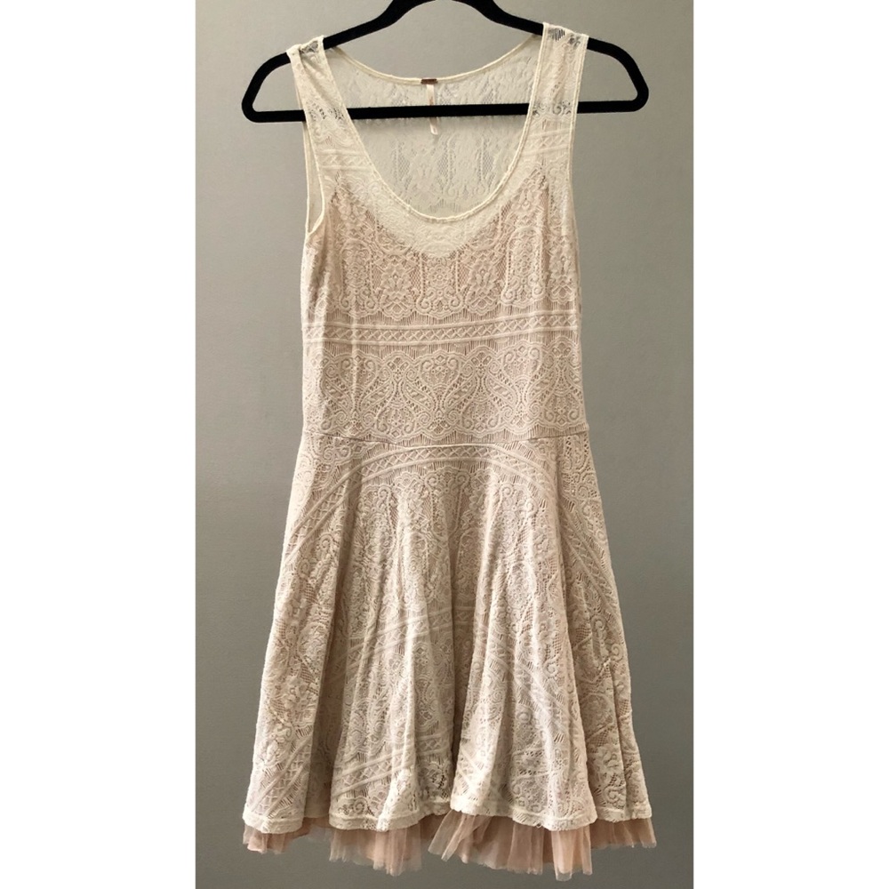 Free People lace dress with tulle bottom